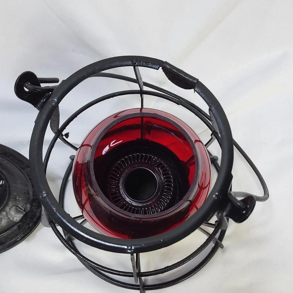 Keystone Lantern Co Philadelphia The Casey Railroad Lantern Red Globe Vintage